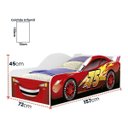 Ver imagem 3 de Cama Infantil Carro Mcqueen Crianças com Colchão D20 - Vermelho
