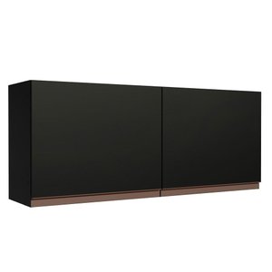 Armário de Cozinha Aéreo 120 x 50 cm 2 Portas Preto Reims Madesa 