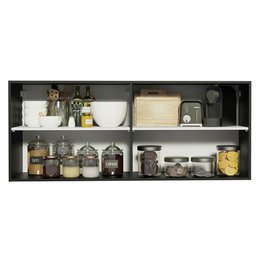 Armário de Cozinha Aéreo 120 x 50 cm 2 Portas Preto Reims Madesa  - 4
