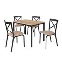 Ver imagem 3 de Conjunto Karina Flex 1,10m Tampo Laminado com 4 Cadeiras Preto/Fosco/Linho Bege/Carvalho