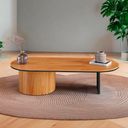 Ver imagem 2 de Mesa de Centro Ipê em Madeira Maciça Mel Metal Preto