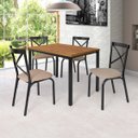 Ver imagem 6 de Conjunto Karina Flex 1,10m Tampo Laminado com 4 Cadeiras Preto/Fosco/Linho Bege/Amendoa