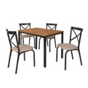 Ver imagem 5 de Conjunto Karina Flex 1,10m Tampo Laminado com 4 Cadeiras Preto/Fosco/Linho Bege/Amendoa