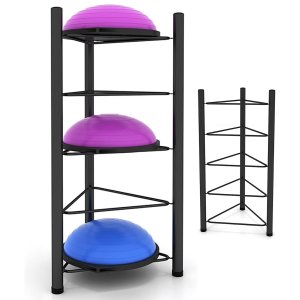 Rack Suporte Bola Ioga Bosu Suiça 5 Andares Organizador Antiderrapante Resistente Yoga Academia Pila