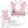 Penteadeira Camarim Infantil Com Espelho e Banqueta Borboleta Rosa - 4