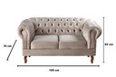 Ver imagem 3 de Sofá 2 Lugares Decoração Sara Recepção Dom Pedro Chesterfield Cinza Capuccino