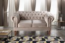 Ver imagem 1 de Sofá 2 Lugares Decoração Sara Recepção Dom Pedro Chesterfield Cinza Capuccino