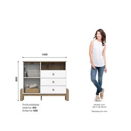 Cômoda Infantil Yuri 1 Porta 3 Gavetas Espresso Móveis - 3