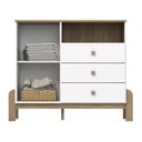 Ver imagem 5 de Cômoda Infantil Yuri 1 Porta 3 Gavetas Espresso Móveis Branco/Jequitibá HP