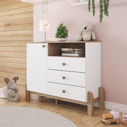 Cômoda Infantil Yuri 1 Porta 3 Gavetas Espresso Móveis - 2
