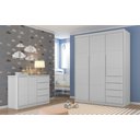 Ver imagem 2 de Jogo de Quarto com Guarda Roupa e Cômoda Diamante Cinza - Fbaby