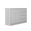 Ver imagem 4 de Jogo de Quarto com Guarda Roupa e Cômoda Diamante Cinza - Fbaby