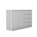 Ver imagem 4 de Jogo de Quarto com Guarda Roupa e Cômoda Diamante Cinza - Fbaby