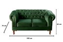 Ver imagem 3 de Sofá 2 Lugares Decoração Sara Recepção Dom Pedro Chesterfield Verde