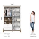 Ver imagem 3 de Guarda-Roupa 4 Portas 2 Gavetas Yuri Espresso Móveis