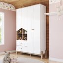 Ver imagem 1 de Guarda-Roupa 4 Portas 2 Gavetas Yuri Espresso Móveis Branco/Jequitiba