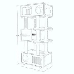 Torre para Gatos Tom - 1 Prateleira de Sisal 70cm de comprimento, 43cm de largura e 153cm de altura - 4