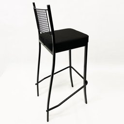 Kit 2 Banquetas alta para cozinha Empilhável preta assento em linho cor preto - Poltronas do Sul - 4