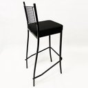 Ver imagem 4 de Kit 2 Banquetas alta para cozinha Empilhável preta assento em linho cor preto - Poltronas do Sul