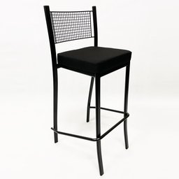 Kit 2 Banquetas alta para cozinha Empilhável preta assento em linho cor preto - Poltronas do Sul - 3