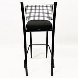 Kit 2 Banquetas alta para cozinha Empilhável preta assento em linho cor preto - Poltronas do Sul - 5