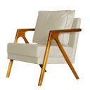 Ver imagem 3 de Kit 2 Poltronas Cadeira Mona Luxo Recepção - Linho Bege