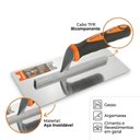 Ver imagem 4 de Desempenadeira Inox com Cabo Ergonômico Reboco Argamassa Gesso Construção