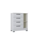 Ver imagem 5 de Cômoda 1 Porta e 4 Gavetas Organizador de Roupas Sapato Quarto - Branco