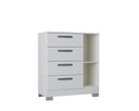 Ver imagem 5 de Cômoda 1 Porta e 4 Gavetas Organizador de Roupas Sapato Quarto - Branco