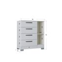 Ver imagem 7 de Cômoda 1 Porta e 4 Gavetas Organizador de Roupas Sapato Quarto - Branco