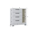 Ver imagem 7 de Cômoda 1 Porta e 4 Gavetas Organizador de Roupas Sapato Quarto - Branco