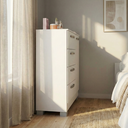 Ver imagem 3 de Cômoda 1 Porta e 4 Gavetas Organizador de Roupas Sapato Quarto - Branco