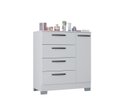 Ver imagem 4 de Cômoda 1 Porta e 4 Gavetas Organizador de Roupas Sapato Quarto - Branco
