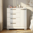 Ver imagem 1 de Cômoda 1 Porta e 4 Gavetas Organizador de Roupas Sapato Quarto - Branco