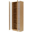 Ver imagem 7 de Estante Armário Alta Livreiro Multiuso Office 2 Portas Vidro Amêndoa