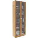 Ver imagem 1 de Estante Armário Alta Livreiro Multiuso Office 2 Portas Vidro Amêndoa