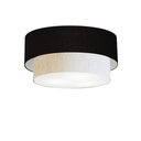 Ver imagem 3 de Plafon Duplo Cilíndrico Vivare Md-3062 Cúpula em Tecido 45x40cm - Bivolt Preto-linho-bege 127/220v