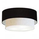 Ver imagem 6 de Plafon Duplo Cilíndrico Vivare Md-3062 Cúpula em Tecido 45x40cm - Bivolt Preto-linho-bege 127/220v