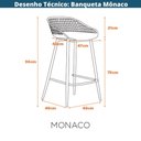 Ver imagem 6 de Kit 2 Banquetas Mônaco Clarice Alta Fratini 96 Cm (altura) em Polipropileno Preto Base em Aço