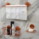 Ver imagem 4 de Saboneteira de Parede Fixação Por Adesivo Para Banheiro em Aço - Wp Connect Cobre