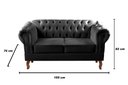Ver imagem 3 de Sofá 2 Lugares Decoração Sara Recepção Dom Pedro Chesterfield Preto