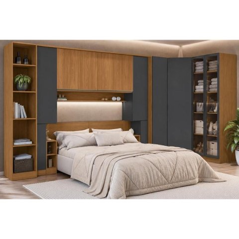 Quarto Modulado Casal Liga 9PÇAS QM37 Grafite Kappesberg