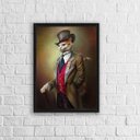 Ver imagem 2 de Quadro Gato Vestido De Gente 33x24cm - com vidro:Madeira preta