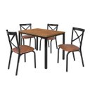 Ver imagem 3 de Conjunto Karina Flex 1,10m Tampo Laminado com 4 Cadeiras Marrom/Preto Fosco/Caramelo/Amendoa