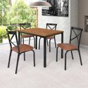 Ver imagem 4 de Conjunto Karina Flex 1,10m Tampo Laminado com 4 Cadeiras Marrom/Preto Fosco/Caramelo/Amendoa