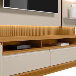Rack com Painel para TV até 70 Polegadas com Ripado e LED 238cm São Paulo - 5