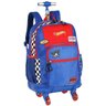 Mochila Escolar de Rodinhas 360 Hot Wheels Azul Luxcel - 2