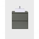 Ver imagem 3 de Gabinete para Banheiro Dubai 1 Portas 1 Gaveta MDF 60cm Verde com Cuba e Espelho On Móveis