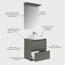 Ver imagem 6 de Gabinete para Banheiro Dubai 1 Portas 1 Gaveta MDF 60cm Verde com Cuba e Espelho On Móveis