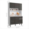 Armário Cozinha Millan Branco Cinza 6 Portas - 5